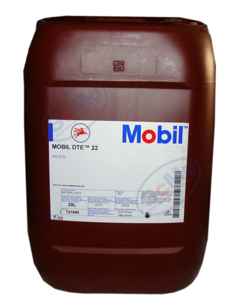 Гидравлическое масло DTE 22  20 л (Mobil)