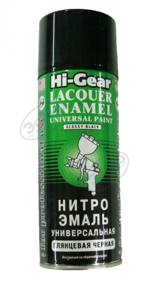 Hi-Gear 7351 нитроэмаль универсальная аэр. глянцевый черный